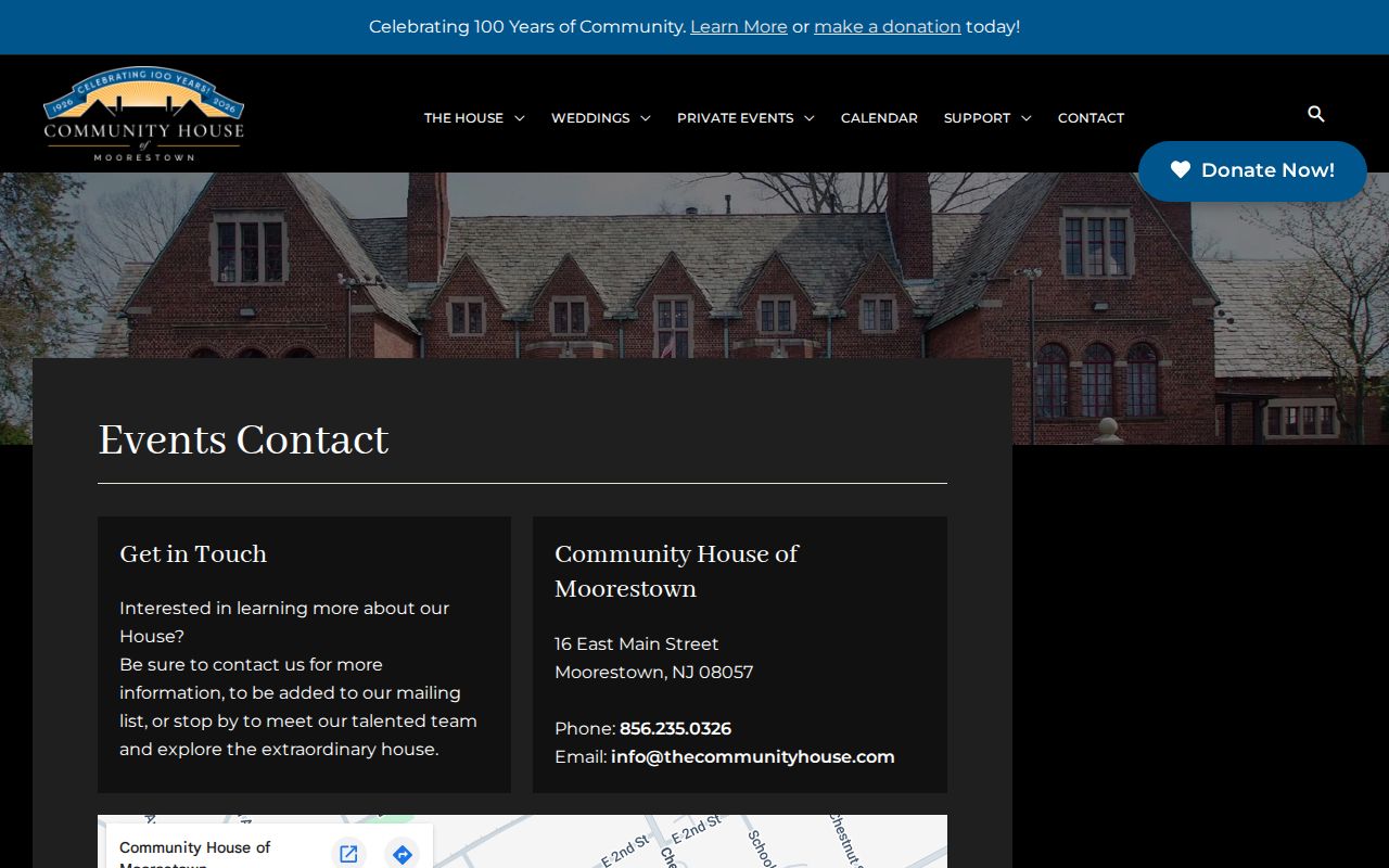 Moorestown neighbors Community House public contact page