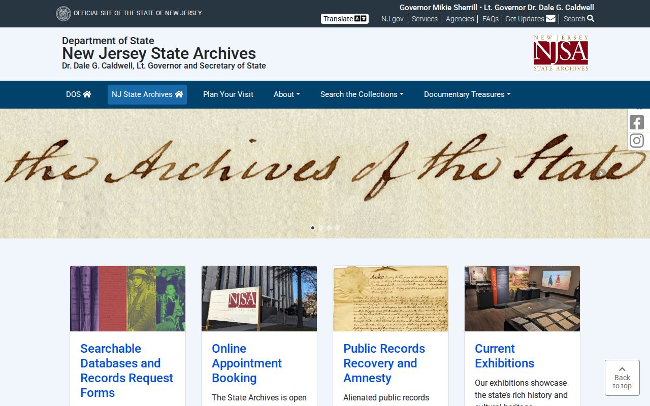 Moorestown previous residents research at the New Jersey State Archives