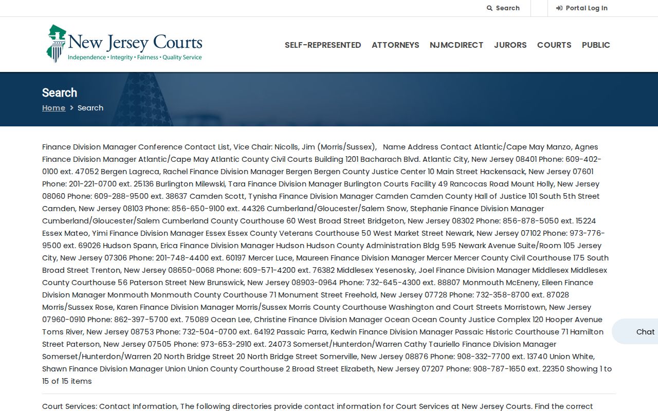 Moorestown resident lookup NJ Courts Find a Case portal categories