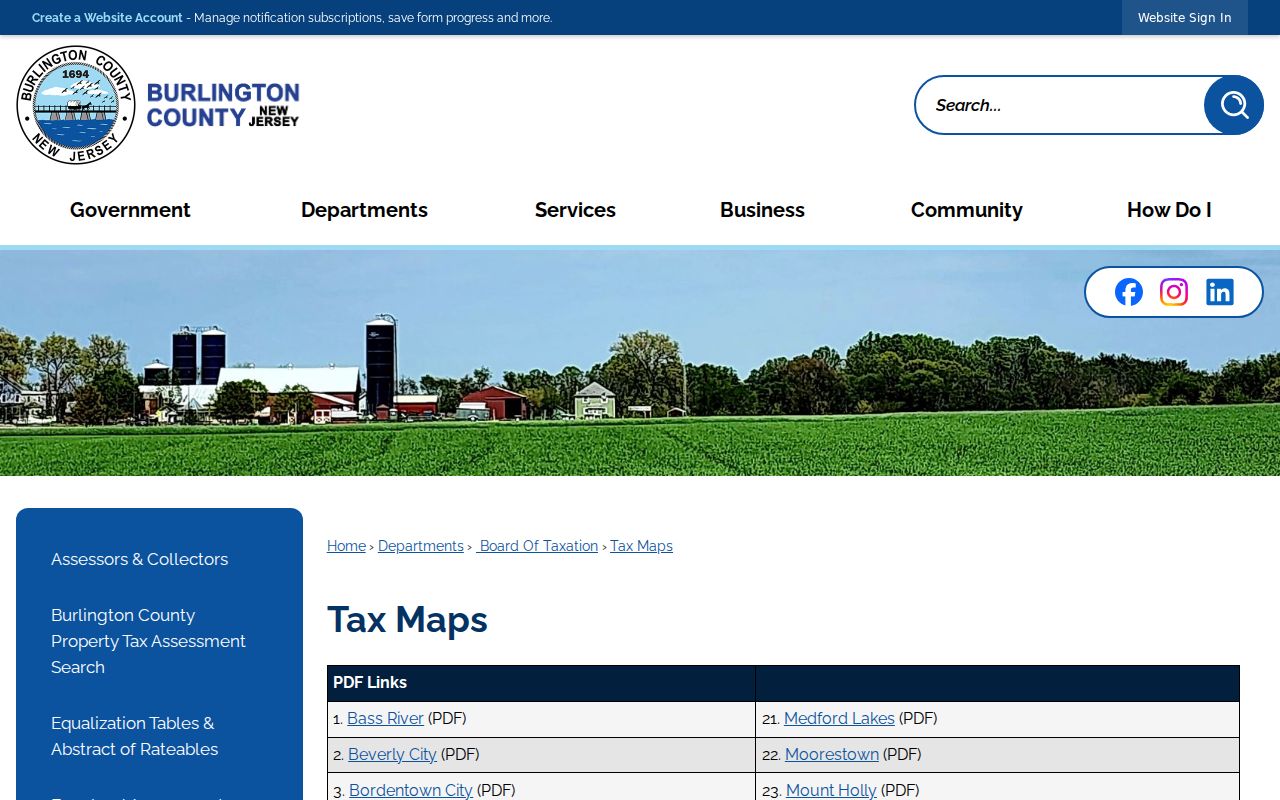 Moorestown street directory Burlington County tax map index